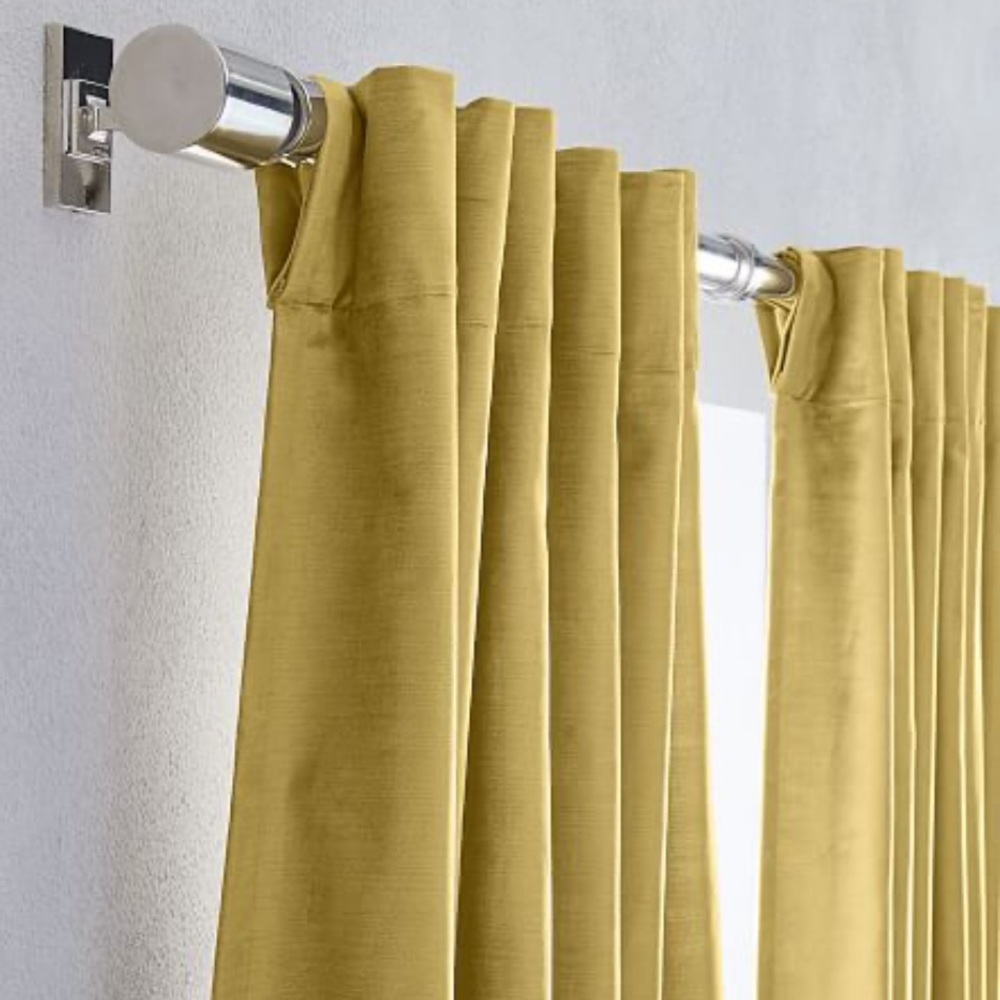 Cotton Luster Velvet Curtains (set,2) Wasbi - Picture 3 of 3